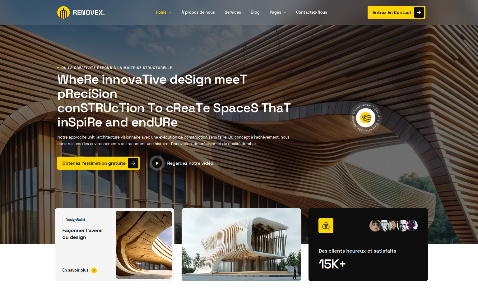 Site web BTP - Page d'accueil